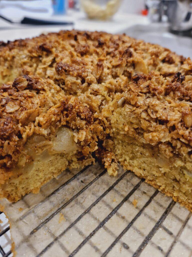 Autumn apple crumble cake